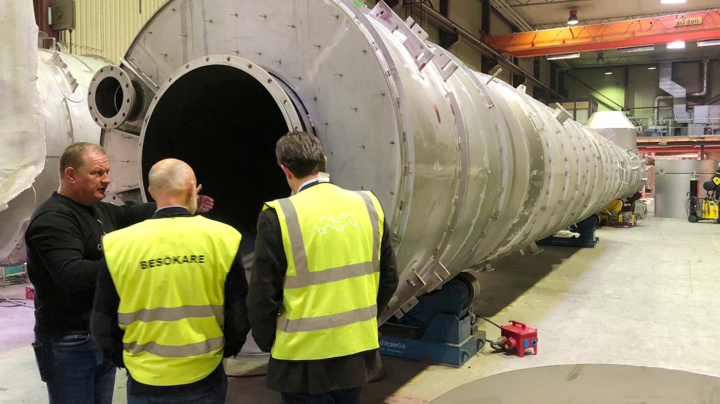 We regularly visit companies, sometimes together with representatives from a research facility. Here, on a visit to Liedholms Maskinfabrik.